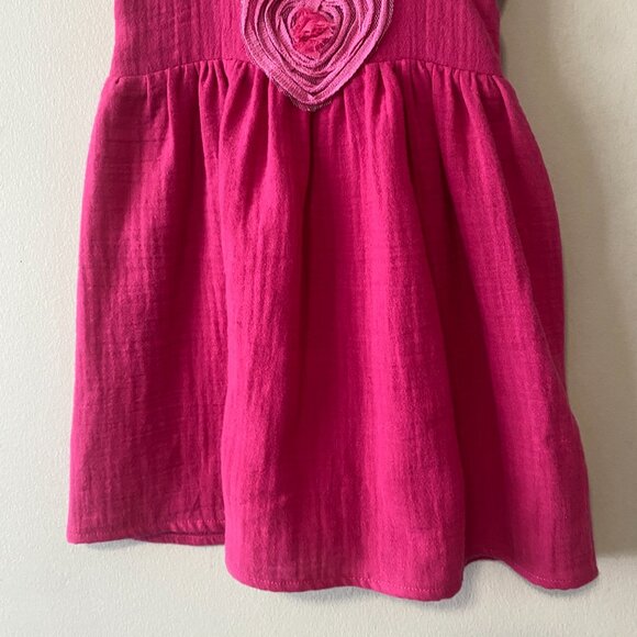 Handmade Children's Pink Upcycled Double Gauze Cotton Elastic Straps Dress - Picture 6 of 12